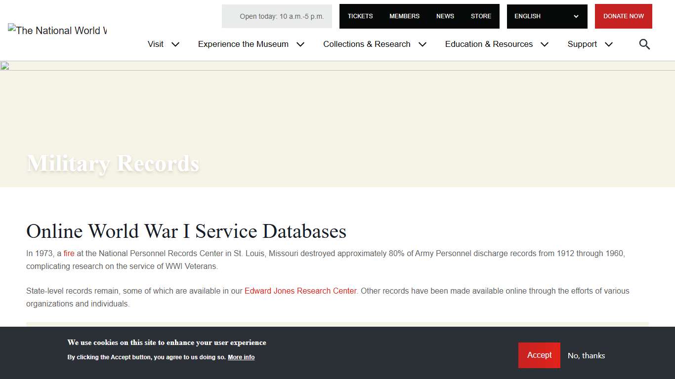 Military Records National WWI Museum and Memorial